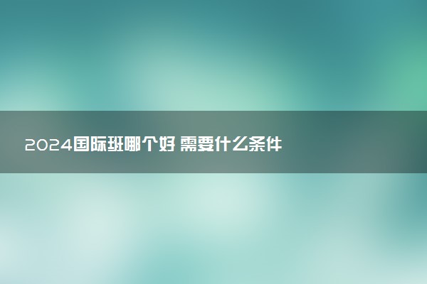 2024国际班哪个好 需要什么条件