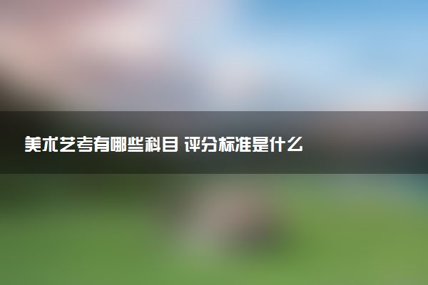 美术艺考有哪些科目 评分标准是什么