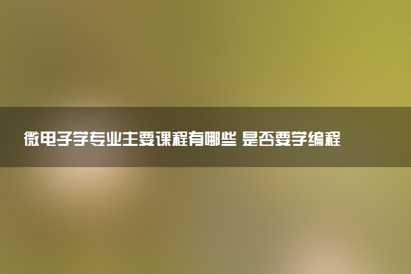 微电子学专业主要课程有哪些 是否要学编程