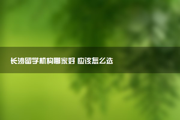 长沙留学机构哪家好 应该怎么选