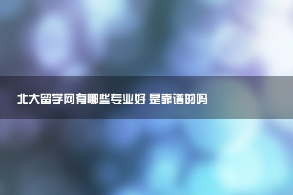 北大留学网有哪些专业好 是靠谱的吗