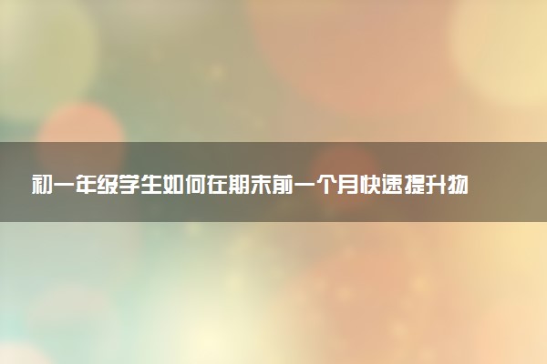 初一年级学生如何在期末前一个月快速提升物理成绩？