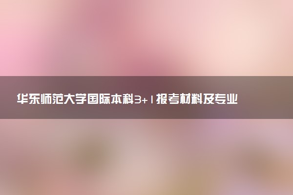 华东师范大学国际本科3+1报考材料及专业方向