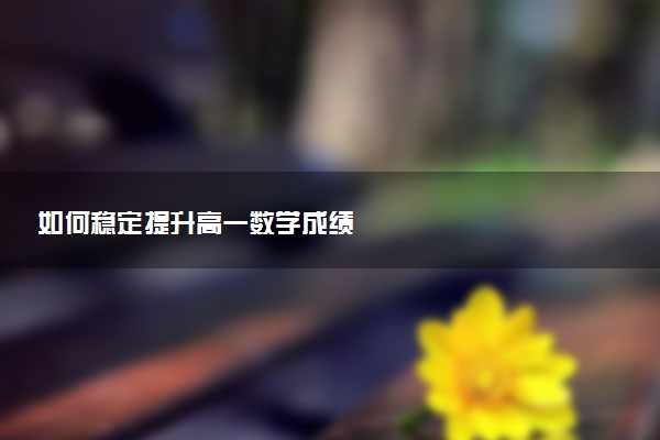 如何稳定提升高一数学成绩