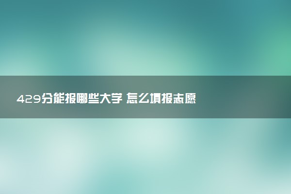 429分能报哪些大学 怎么填报志愿