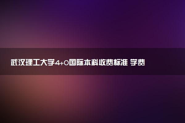 武汉理工大学4+0国际本科收费标准 学费多少钱