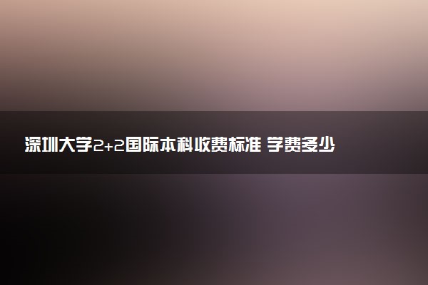 深圳大学2+2国际本科收费标准 学费多少钱