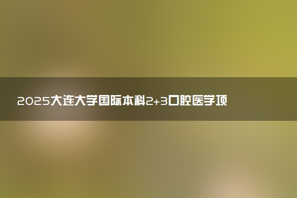 2025大连大学国际本科2+3口腔医学项目申请条件及材料