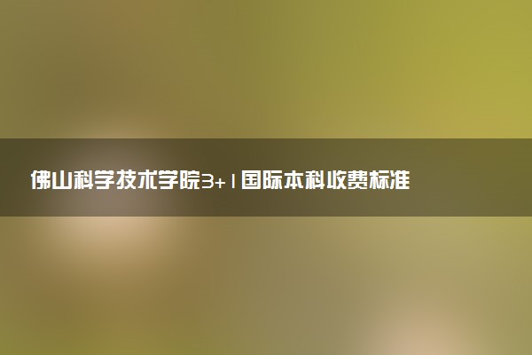 佛山科学技术学院3+1国际本科收费标准 学费多少钱