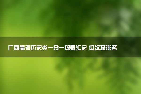 广西高考历史类一分一段表汇总 位次及排名查询（2025年参考）