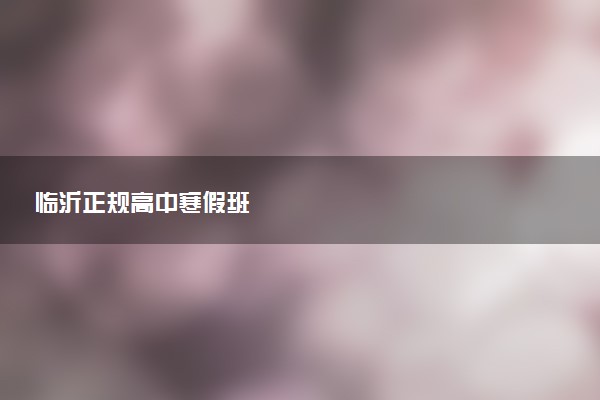 临沂正规高中寒假班