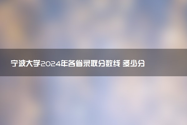 宁波大学2024年各省录取分数线 多少分能考上
