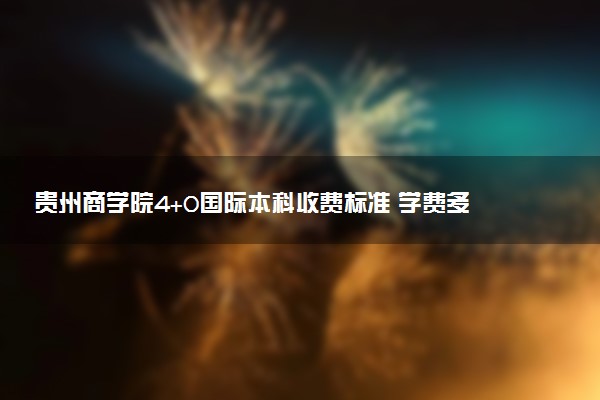 贵州商学院4+0国际本科收费标准 学费多少钱
