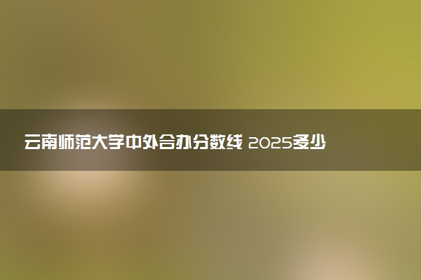 云南师范大学中外合办分数线 2025多少分能录取