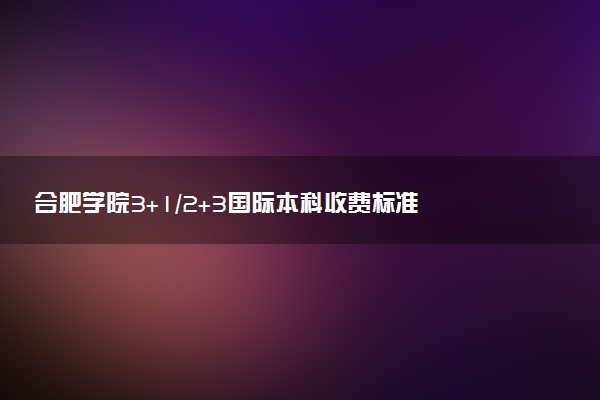 合肥学院3+1/2+3国际本科收费标准 学费多少钱