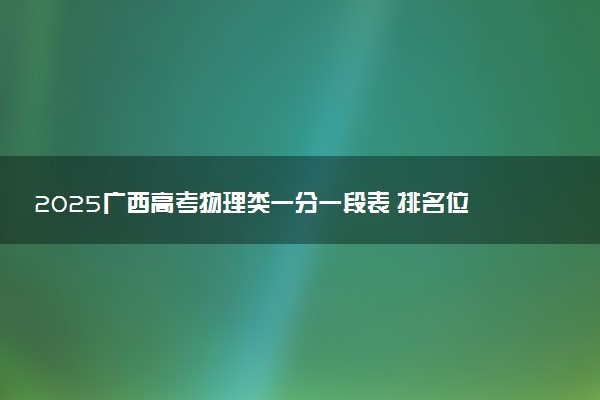 2025广西高考物理类一分一段表 排名位次查询