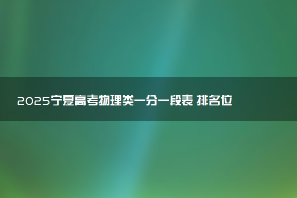 2025宁夏高考物理类一分一段表 排名位次查询