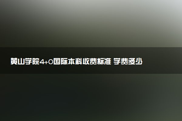 黄山学院4+0国际本科收费标准 学费多少钱