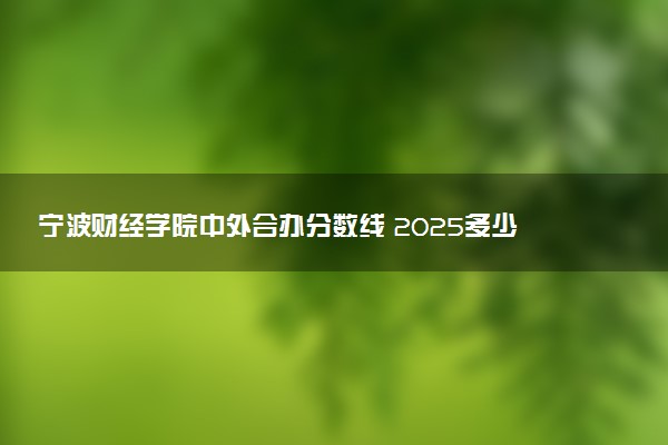 宁波财经学院中外合办分数线 2025多少分能录取