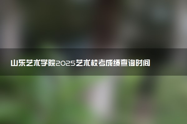 山东艺术学院2025艺术校考成绩查询时间及入口 几号公布成绩