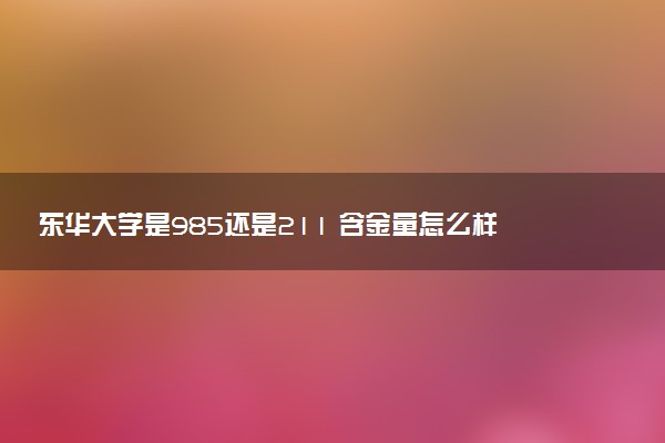 东华大学是985还是211 含金量怎么样