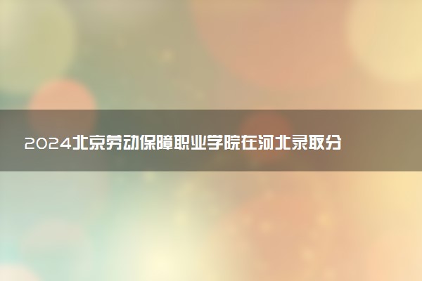 2024北京劳动保障职业学院在河北录取分数线 各专业分数及位次