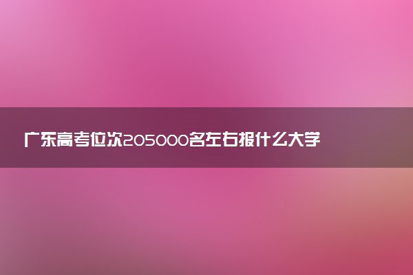 广东高考位次205000名左右报什么大学好（2025年参考）