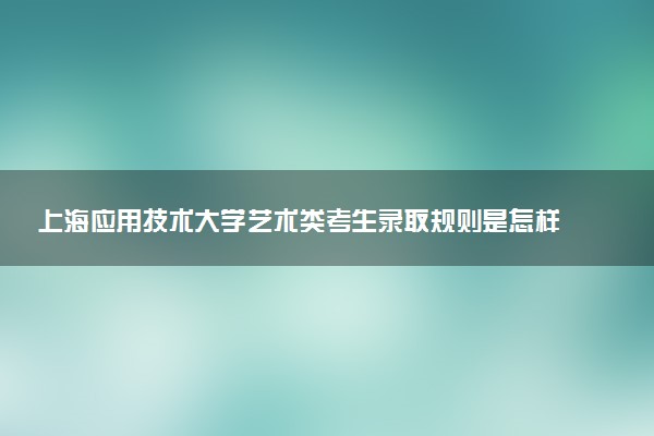 上海应用技术大学艺术类考生录取规则是怎样的 有哪些要求