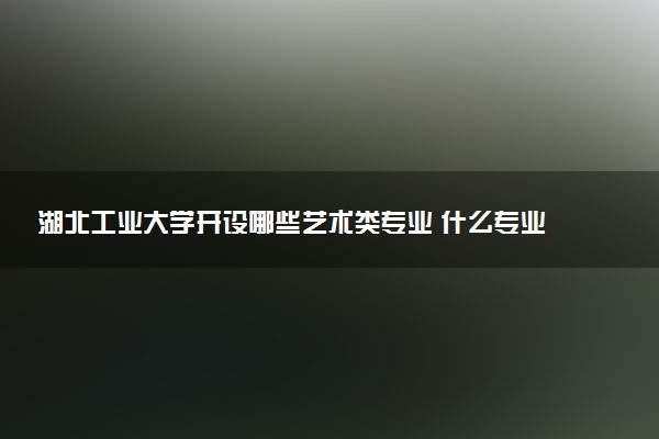 湖北工业大学开设哪些艺术类专业 什么专业前景好