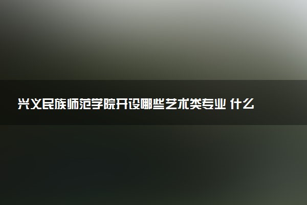 兴义民族师范学院开设哪些艺术类专业 什么专业前景好