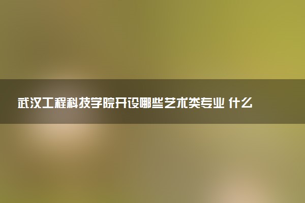 武汉工程科技学院开设哪些艺术类专业 什么专业前景好