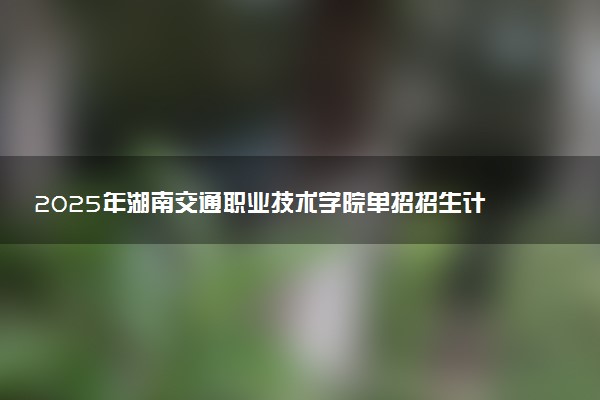 2025年湖南交通职业技术学院单招招生计划及专业