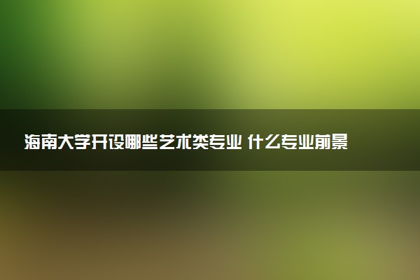 海南大学开设哪些艺术类专业 什么专业前景好