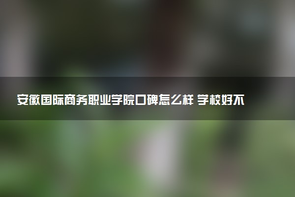 安徽国际商务职业学院口碑怎么样 学校好不好