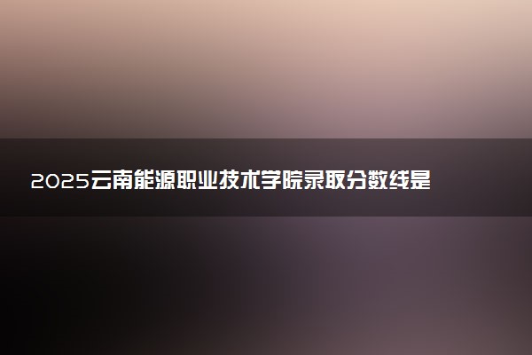 2025云南能源职业技术学院录取分数线是多少 各省最低分数线汇总