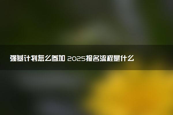 强基计划怎么参加 2025报名流程是什么