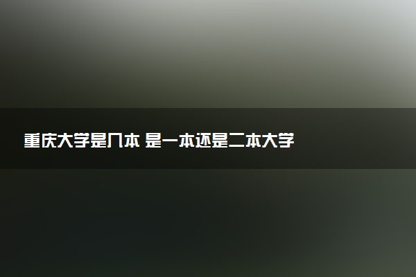 重庆大学是几本 是一本还是二本大学