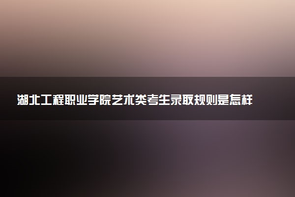 湖北工程职业学院艺术类考生录取规则是怎样的 有哪些要求