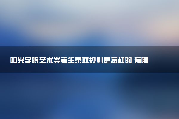 阳光学院艺术类考生录取规则是怎样的 有哪些要求