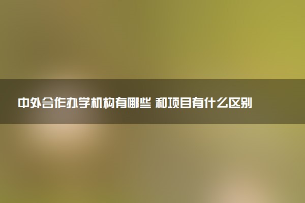中外合作办学机构有哪些 和项目有什么区别