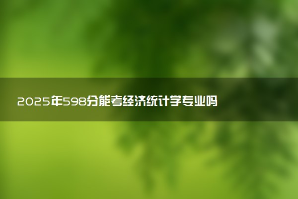 2025年598分能考经济统计学专业吗 598分经济统计学专业大学推荐