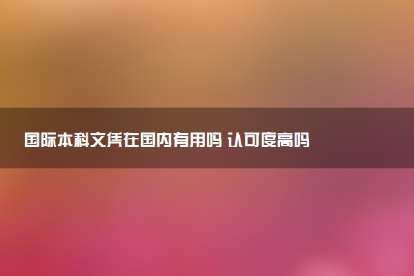 国际本科文凭在国内有用吗 认可度高吗
