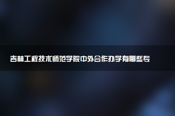 吉林工程技术师范学院中外合作办学有哪些专业 值得读吗