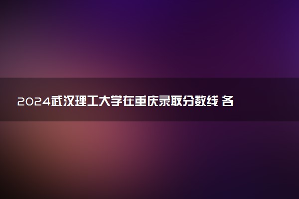 2024武汉理工大学在重庆录取分数线 各专业分数及位次