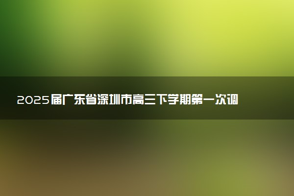 2025届广东省深圳市高三下学期第一次调研考试试题及答案汇总