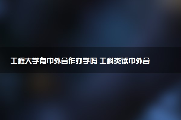工程大学有中外合作办学吗 工科类读中外合办好吗