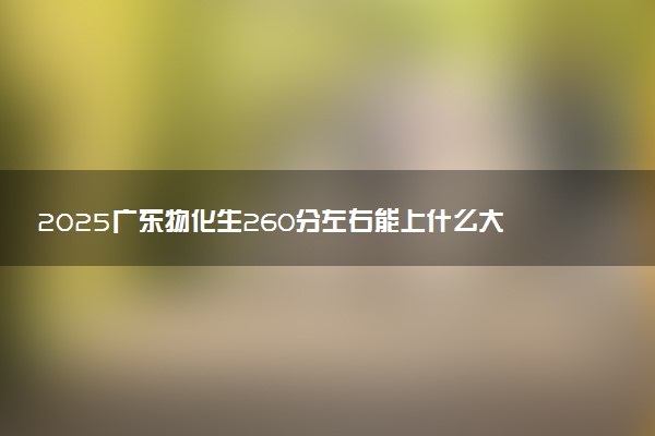 2025广东物化生260分左右能上什么大学 可以报考的院校名单