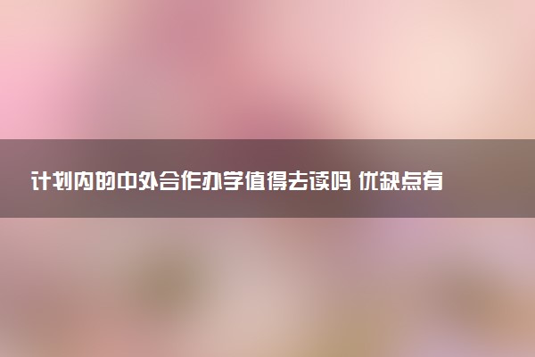计划内的中外合作办学值得去读吗 优缺点有哪些