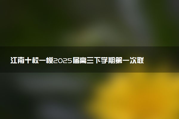 江南十校一模2025届高三下学期第一次联考试题及答案汇总