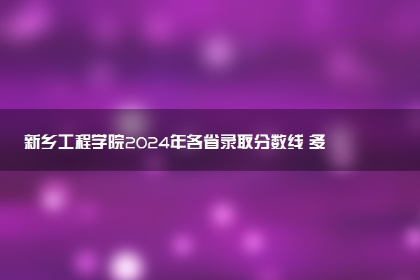 新乡工程学院2024年各省录取分数线 多少分能考上